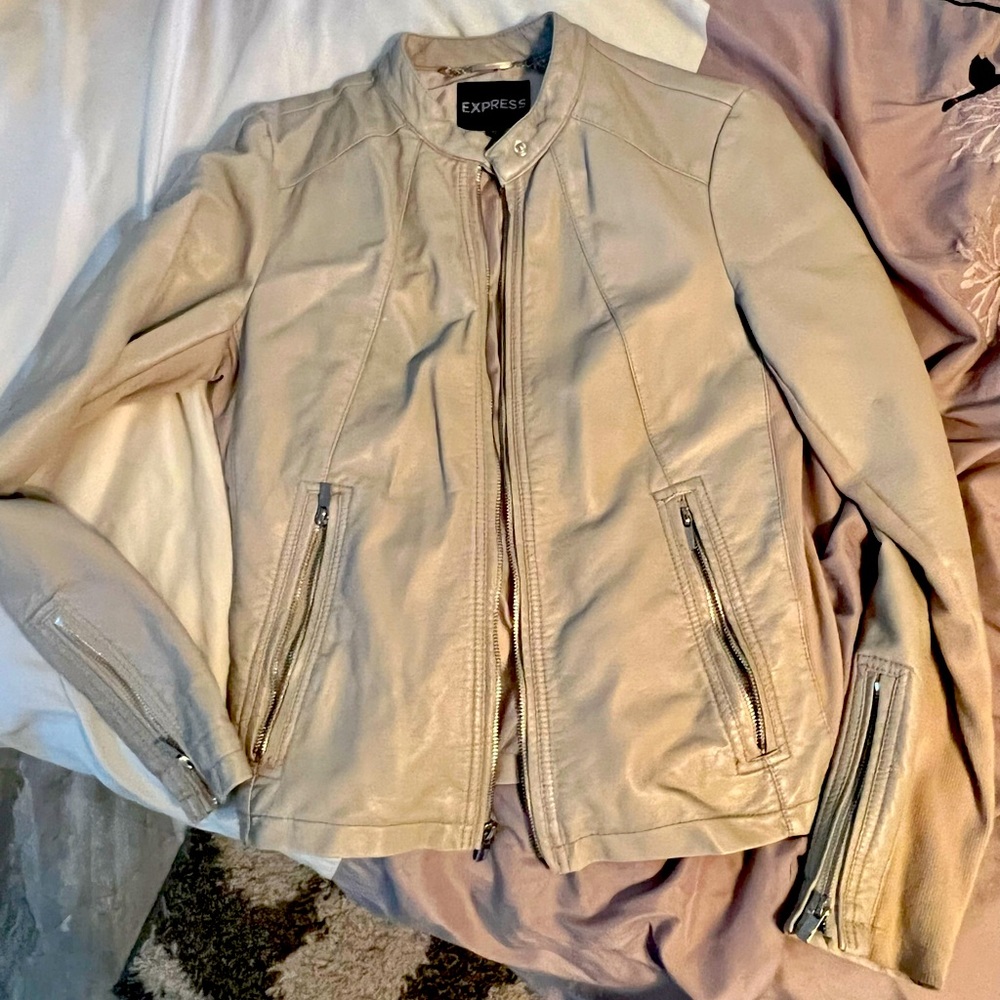 Express tan leather jacket